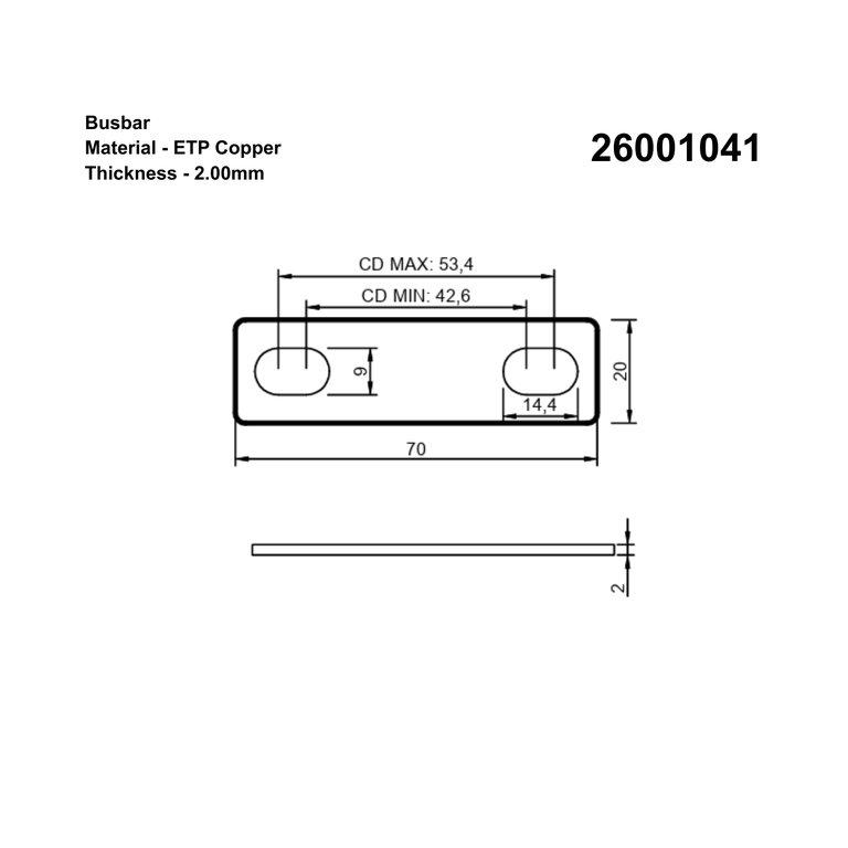 Copper Bus Bar Universal Heavy 2mm - Image 2